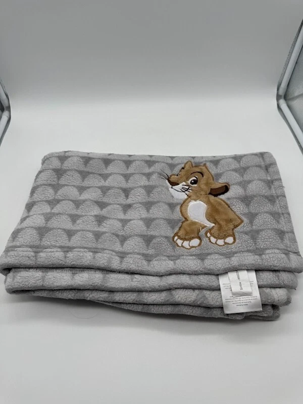 Lambs & Ivy Disney Baby Gray Lion King Simba Fleece Appliqued Baby Blanket 30x40 - Image 1 of 4