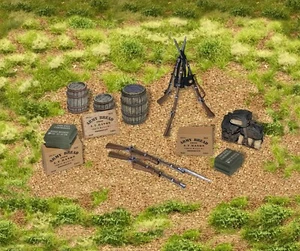 JUEGO DE ACCESORIOS DE CAMPAMENTO DE 12 PIEZAS DIORAMA DE BRITAINS 31268 - Imagen 1 de 3