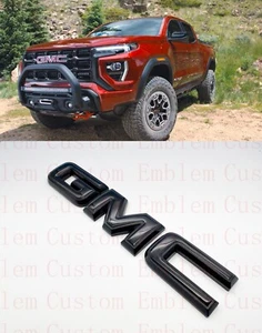 Front GMC Gloss Black OVERLAY Emblem Badge Fit 2021-2022 GMC Canyon - Bild 1 von 5