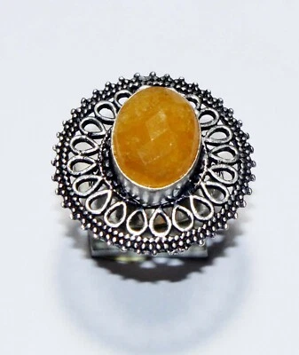 Top Quality Orange Onyx Oval Shape Gemstone Handmade Ring Jewelry Size 6 Inches - Image 1 of 4