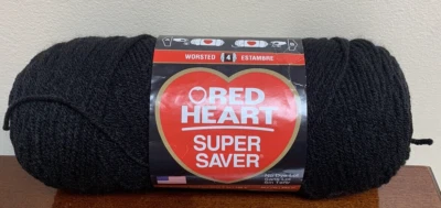 Hilo acrílico mediano Red Heart Super Saver 4 7 oz - negro 0312 - acrílico Foto 1 de 3
