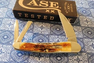 CASE XX New 65347 Bone Stag Handle 3 Blade Seahorse Whittler Knife/Knives - Picture 1 of 1