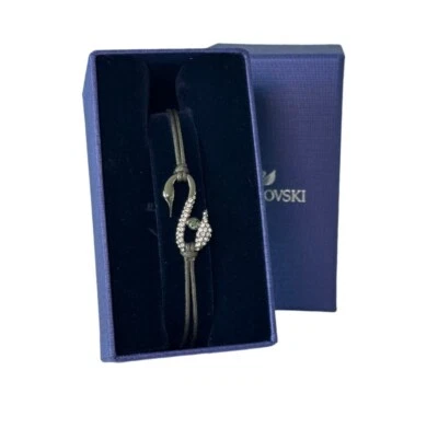 Pulsera Swarovski Crystal Power Collection Gancho Cisne, Gris Nuevo en Caja Rodio Foto 1 de 4