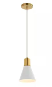 JONATHAN Y JYL6131 Apollo 6 in. 1-Light White/Brass Gold LED Pendant Light - Picture 1 of 7