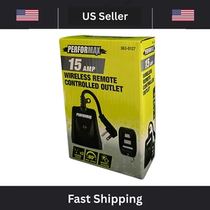 Wireless Remote Control 2 Outlet Receiver 80' Range Weatherproof Outdoor Indoor - Picture 1 of 5