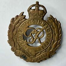 WW2 Royal engineers Cap Badge George VI Cipher lug version With use wear