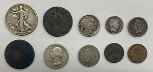 US Type Coin Collection Lot of 10 Damaged C12 - Picture 1 of 2