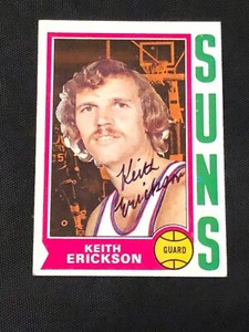 KEITH ERICKSON 1974-75 TOPPS SIGNED AUTOGRAPHED CARD #53 PHOENIX SUNS