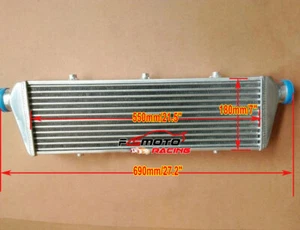 27"x7"x2" FMIC Universal Aluminum Turbo Intercooler 2.25'' inlet/outlet tube fin - Picture 1 of 5