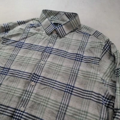 Camisa para hombre Hart Schaffner Marx mezcla de lino manga larga abotonada XL Foto 1 de 4