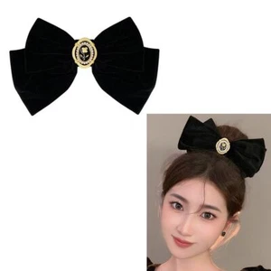 Big Velvet Bow Hair Clips for Women Rose Hair Bows Bowknot Hair Clip Black Bo... - Picture 1 of 6