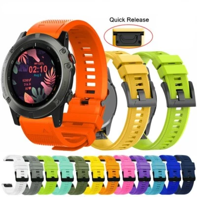 For Garmin Fenix 5 7 Epix 2 Strap Silicone Fitness Quick Release Sports Band