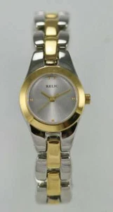 Relic Fossil Uhr Damen Edelstahl Silber Gold Wasser Re Batt Weiß Quarz - Bild 1 von 3