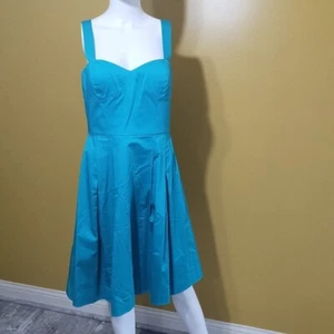 Suzi Chin for Maggie Boutique Cotton Tank A Line Dress Size 8 50s Swing - Picture 1 of 5