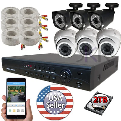 Sikker 8 Channel 1080P DVR Home Video Security Camera System with 2TB hard drive - Image 1 of 4