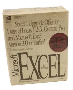 Microsoft Excel 3.0 or Earlier for Windows- Upgrade SW Pkg #28946 - 1992 Vintage - Picture 1 of 5