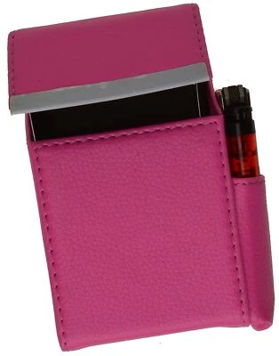 Натуральная кожа сигареты жесткий чехол маленький зажигалка держатель новый - Изображение 1 из 4