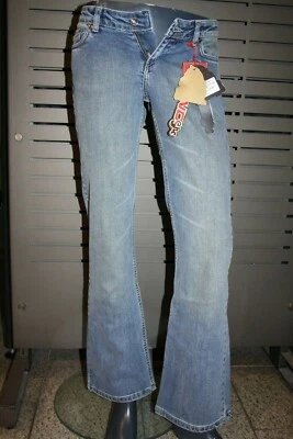 Blend She Vaqueros 6752S Nuevo Piedra Azul Bajo Waist Tight Ajuste Botas Cut Zip - Imagen 1 de 4