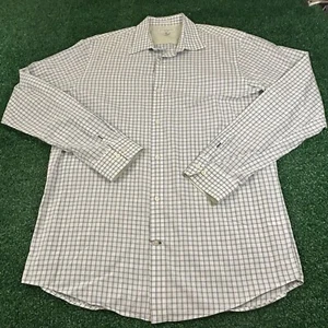 Banana Republic Shirt Mens Extra Large White Green Plaid Button Up Long Sleeve - Picture 1 of 9
