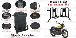 BLACK "PANNIER PAIR & MOUNTING KIT" Fit For Royal Enfield Meteor 350 - Bild 1 von 19