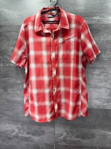 Icebreaker Mens Merino Wool Outdoor Short Sleeve Button Shirt Size L