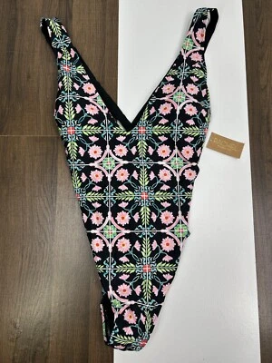 NEW Rachel Roy Womens XL "Cabana Tile" Floral Tropical Swimwear NWT - Image 1 of 4
