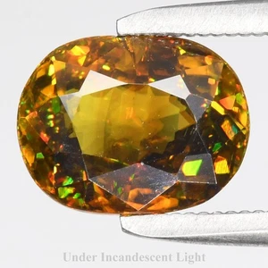 π 2.24ct VS Oval Natural Greenish Yellow Sphene - Amazing Luster Madagascar Gem - Picture 1 of 5