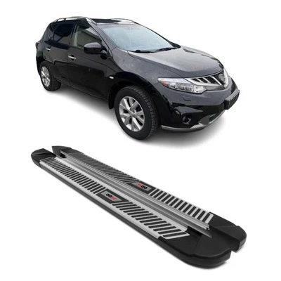 Barras Nerf estriberas de peldaño lateral para Nissan Murano 2009-2014 negro plata 2 piezas Foto 1 de 4
