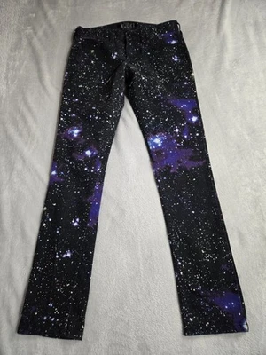 Pantalones de mezclilla ajustados RUDE para mujer talla 28 x 32 Galaxy Theme Designer negros espacio Foto 1 de 4