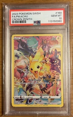 2023 Pokemon Sword And Shield Crown Zenith Pikachu #160 FA PSA 10 GEM MINT - Image 1 of 2
