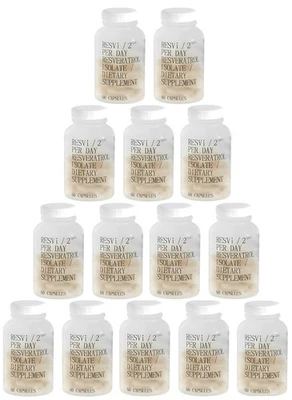 (GRAN LOTE de 14) Forever Young Resvi 600mg Trans Resveratrol 60 cápsulas (840 en total) Foto 1 de 4
