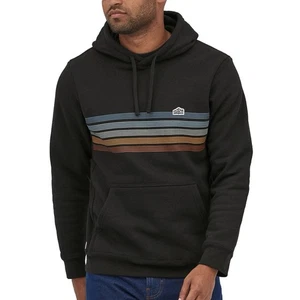 FELPA CON CAPPUCCIO PATAGONIA LINE LOGO RIDGE STRIPE UPRISAL Uomo XL Nero  - Foto 1 di 11