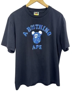 BAPE x Medicom Toy Bearbrick Camo Bear College Tee Size Large RARE - Picture 1 of 6