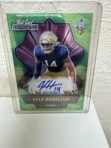 KYLE HAMILTON 2021 WILD CARD ALUMINATION PRE-ROOKIE GREEN AUTO /75 - Picture 1 of 2