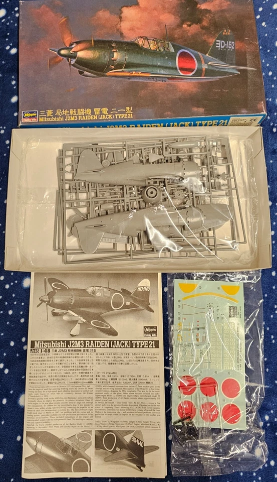 Mitsubishi J2M3 Raiden (Jack) Type 21  HASEGAWA kit 1/48 WW2 Japan Pacific Fight - Immagine 1 di 1