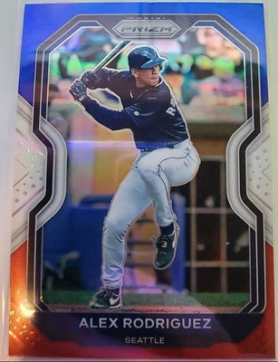 2021 Panini Prizm Red White Blue Alex Rodriguez Seattle Mariners #195 - Image 1 of 2