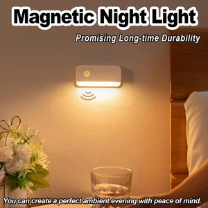 Sensor LED Night Light Magnetic Wireless Motion Rechargeable Bed Mini Small Lamp - Picture 1 of 9