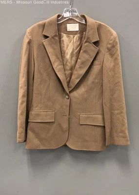 Vintage Pendleton Men's Tan Wool Solid Buttoned Classic Blazer - No Size - Image 1 of 4