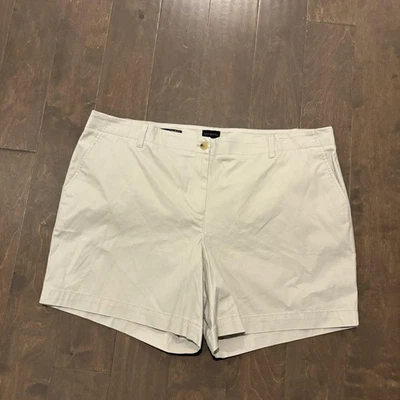 Pantalones Cortos Talbots Mujer 22W Caqui Relajado Chino Corto 7" Algodón Elástico Talla Grande Foto 1 de 4