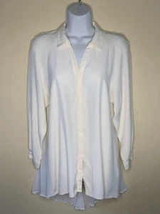 LAFAYETTE Damen Langarm Seide B.Daunen Shirt Small Elfenbein - Bild 1 von 9