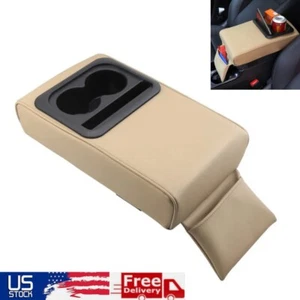 US Auto Center Console Armrest Pillow Car Armrest Cover Cushion with Cup Holder - Picture 1 of 10