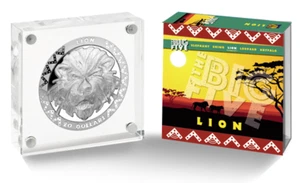 2019 $20 Sierra Leone Big 5 Lion 2 oz Silver High Relief 500 made! - Picture 1 of 3