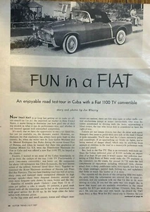 1957 Road Test Fiat 1100 TV Convertible illustrated - Picture 1 of 3