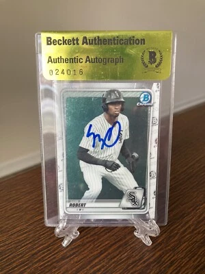 LUIS ROBERT 2020 TOPPS CHROME PROSPECT ROOKIE RC BCP-150 AUTO BECKETT AUTH NM+ - Image 1 of 2