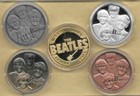 5 ~ THE BEATLES COINS ANTIQUE GOLD, SILVER, COPPER, BRASS  CARD GUARDS LOT