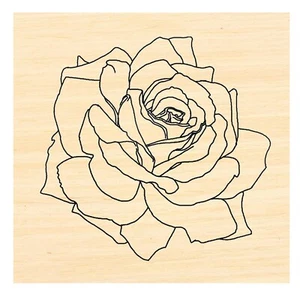 P106 Rose flower Rubber Stamp - Imagen 1 de 1