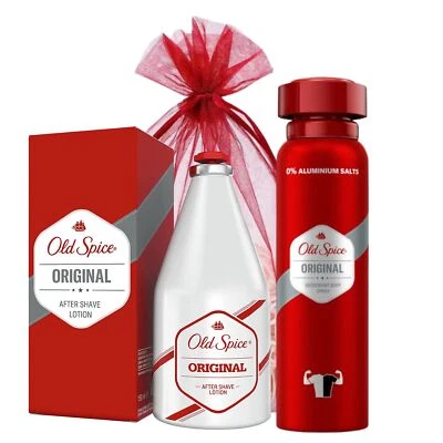 DELUXIO GIFTS Old Spice Original Aftershave Lotion 100ml for Men & Deodorant Body Spray 150ml