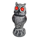 Realistic Owl Decoy W/Sound Rotating Head Outdoor Garden Repellent Bird Scare