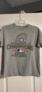 Chicago Cubs 2016 World Series Champions Majestic Shirt Size Small Gray - Picture 1 of 4