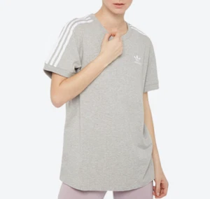 Womens Adidas Originals 3 Stripes Short Sleeve T-Shirt - Grey CY4982 - Picture 1 of 4